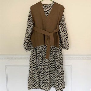 Polka Dot Midi Loose Dress White Black Dress S Twin Set NTW